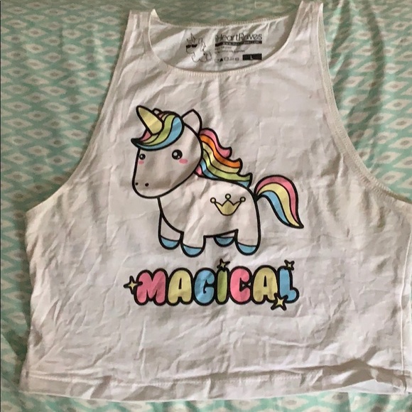 iHeartRaves Tops - Iheartraves unicorn croptop